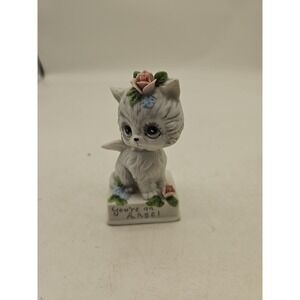 Vintage‎ Josef Originals Bisque CAT Angel Figurine "You're An Angel"
